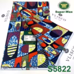 Vlisco Fabric - 100% Cotton Super Wax Print S5822