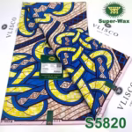 Vlisco Fabric - 100% Cotton Super Wax Print S5820