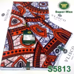 Vlisco Fabric - 100% Cotton Super Wax Print S5813