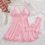 Nighty Sleepwear Pajamas Soft Sheer - L, pink-4